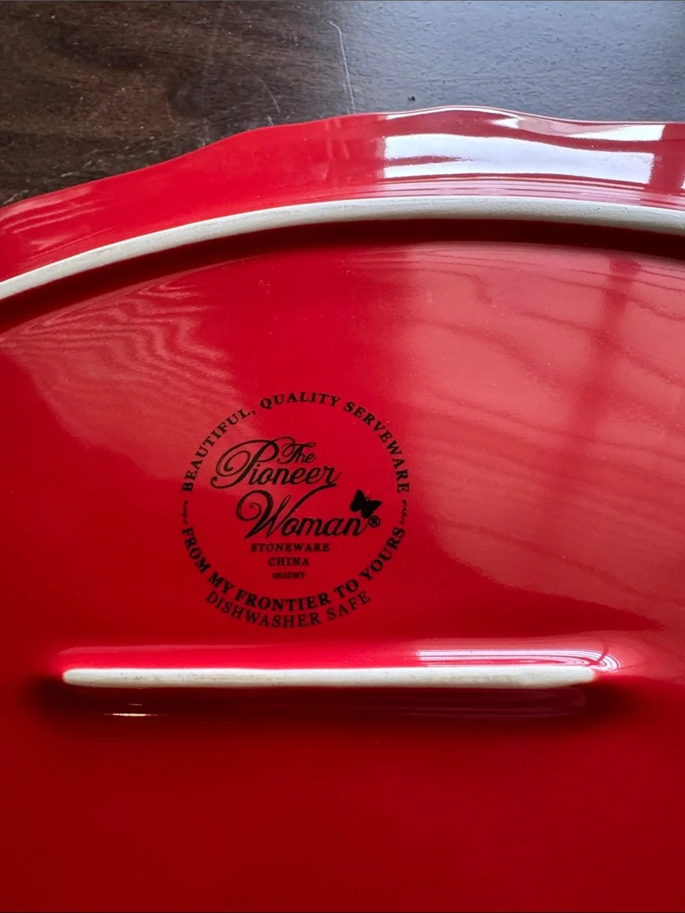 The Pioneer Woman Red Glazed Stoneware Serving Tray